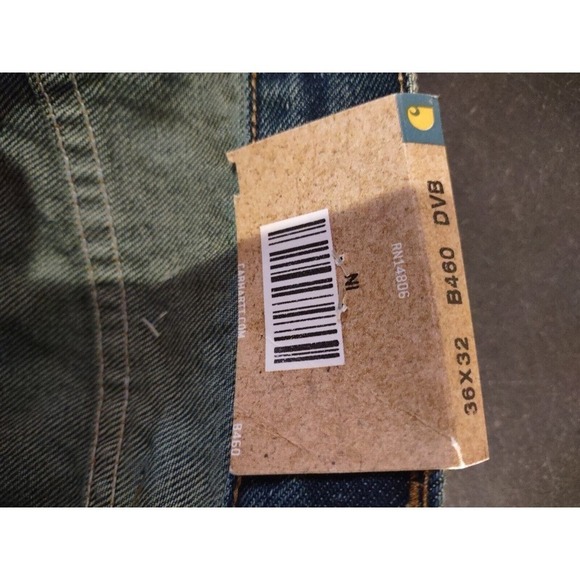 Carhartt Relaxed Fit Straight Leg Blue Jeans Mens 36 x 32 NWT Denim Medium Wash - Picture 6 of 7